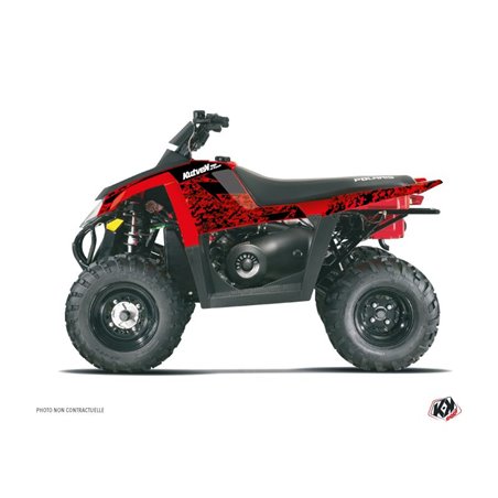 Kit Déco Quad Predator Polaris Scrambler 500 Rouge Noir (2010-2013)