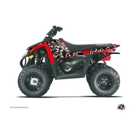 Kit Déco Quad Freegun Eyed Polaris Scrambler 500 Gris Rouge (2010-2013)