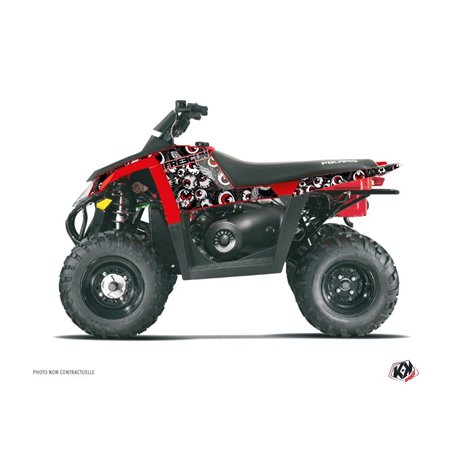Kit Déco Quad Freegun Eyed Polaris Scrambler 500 Gris Rouge (2010-2013)