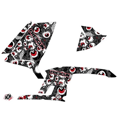 Kit Déco Quad Freegun Eyed Polaris Scrambler 500 Gris Rouge (2010-2013)