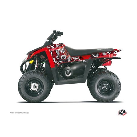 Kit Déco Quad Freegun Eyed Polaris Scrambler 500 Rouge Gris (2010-2013)
