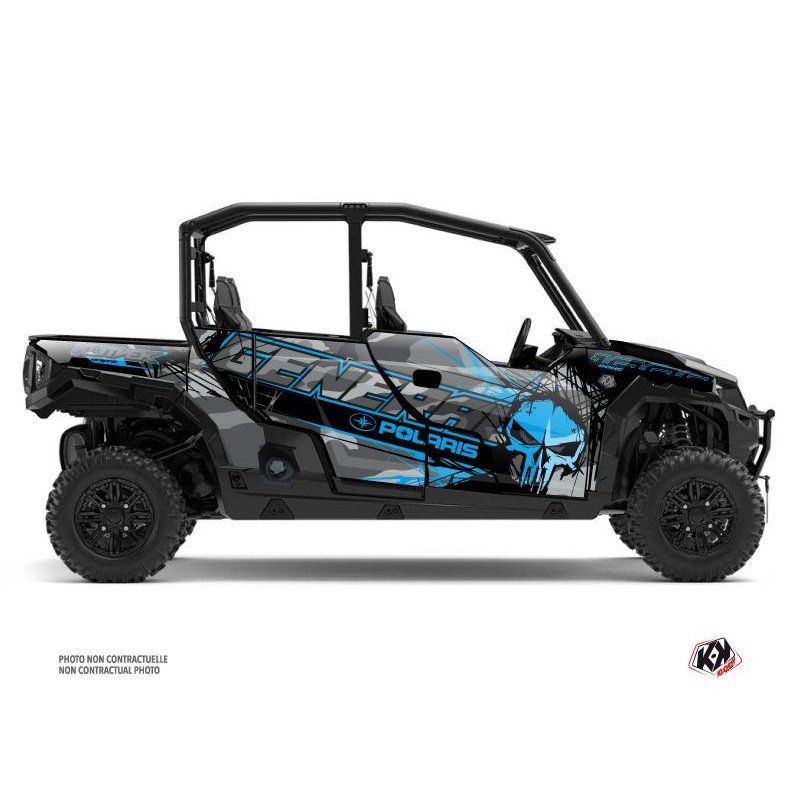 Kit Déco SSV Evil Polaris GENERAL 1000 4 portes Gris Bleu (2022-2023)