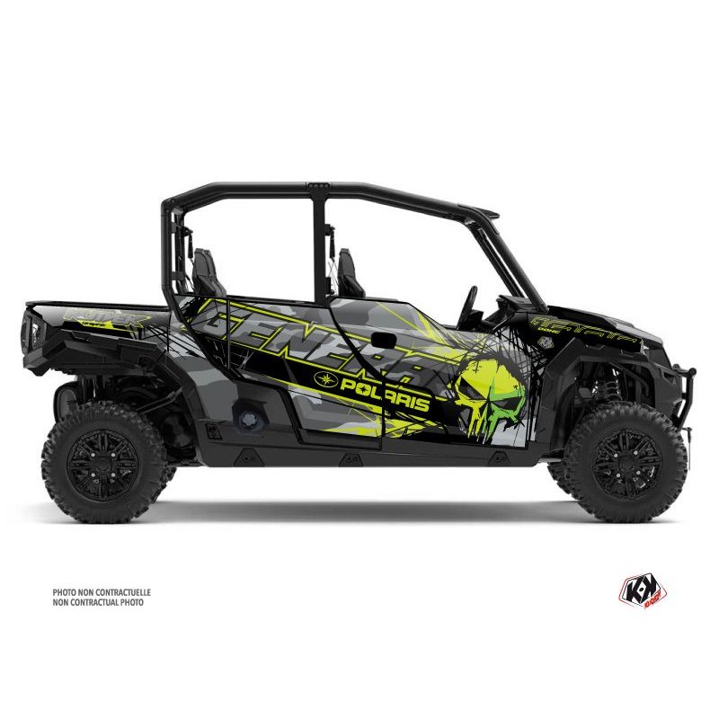 Kit Déco SSV Evil Polaris GENERAL 1000 4 portes Gris Vert (2022-2023)