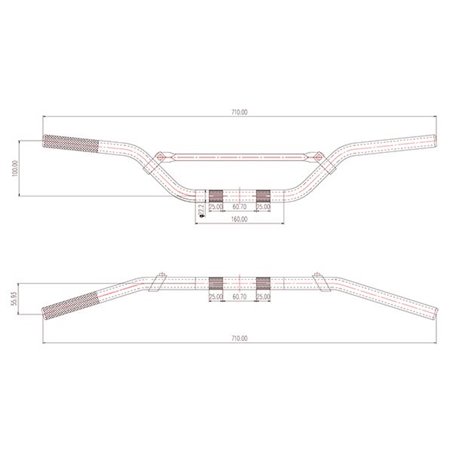 Guidon CROSS Aluminium chromé pour Minicross  + Mousse