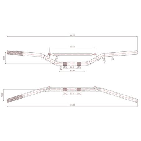 Guidon CROSS Aluminium chromé pour Cross Honda + Mousse