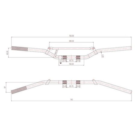 Guidon CROSS aluminium anodisé pour Suzuki  + Mousse