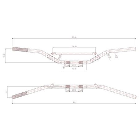 Guidon Aluminium Pour Cross Honda - Couleur Alu + Mousse