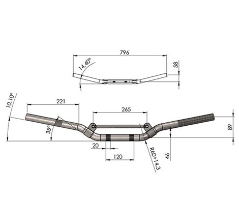 Guidon CROSS aluminium anodisé + Mousse