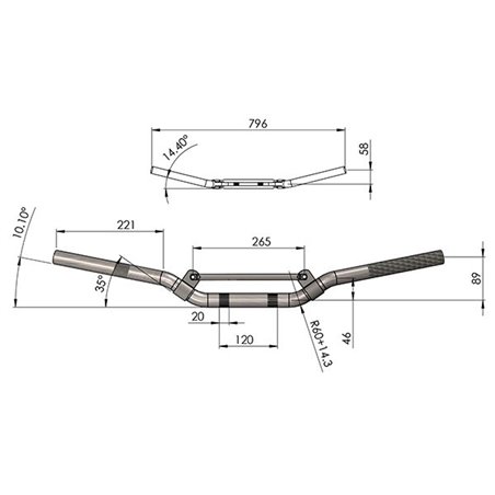 Guidon CROSS aluminium anodisé + Mousse