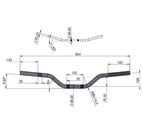 Guidon CROSS aluminium anodisé Bleu Fatbar Ø28.6 