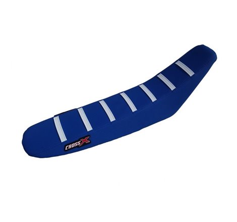 HOUSSE DE SELLE TM MX-EN 125-250-450-530 TOP BLUE- SIDE BLUE-STRIPES WHITE