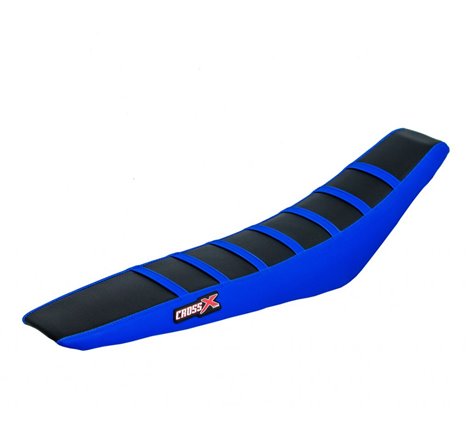 HOUSSE DE SELLE TM MX-EN 125-250-300 STROKE TOP BLACK- SIDE BLUE-STRIPES BLUE