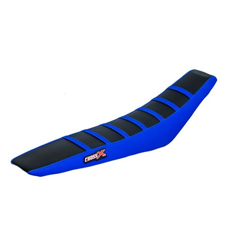 HOUSSE DE SELLE TM MX-EN 125-250-300 STROKE TOP BLACK- SIDE BLUE-STRIPES BLUE