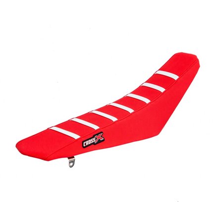 HOUSSE DE SELLE HONDA CRF 250 - CRFX 250 - CRF 450 - CRFX 450 - TOP RED- SIDE RED-STRIPES WHITE 