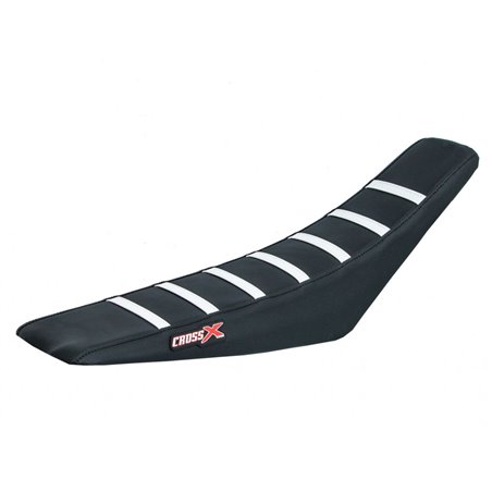 HOUSSE DE SELLE SHERCO SE-R SEF-R - TOP BLACK- SIDE BLACK-STRIPES WHITE 