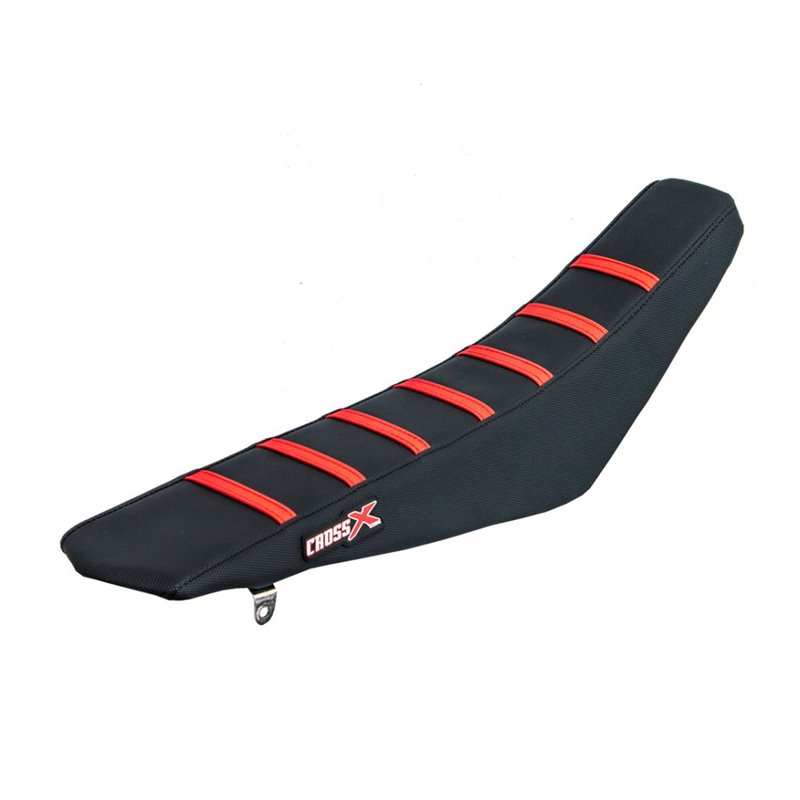 HOUSSE DE SELLE HONDA CRF 250 - 450 - TOP BLACK- SIDE BLACK-STRIPES RED