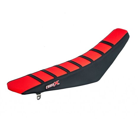 HOUSSE DE SELLE HONDA CRF 250 - 450 09-12 TOP RED- SIDE BLACK-STRIPES BLACK