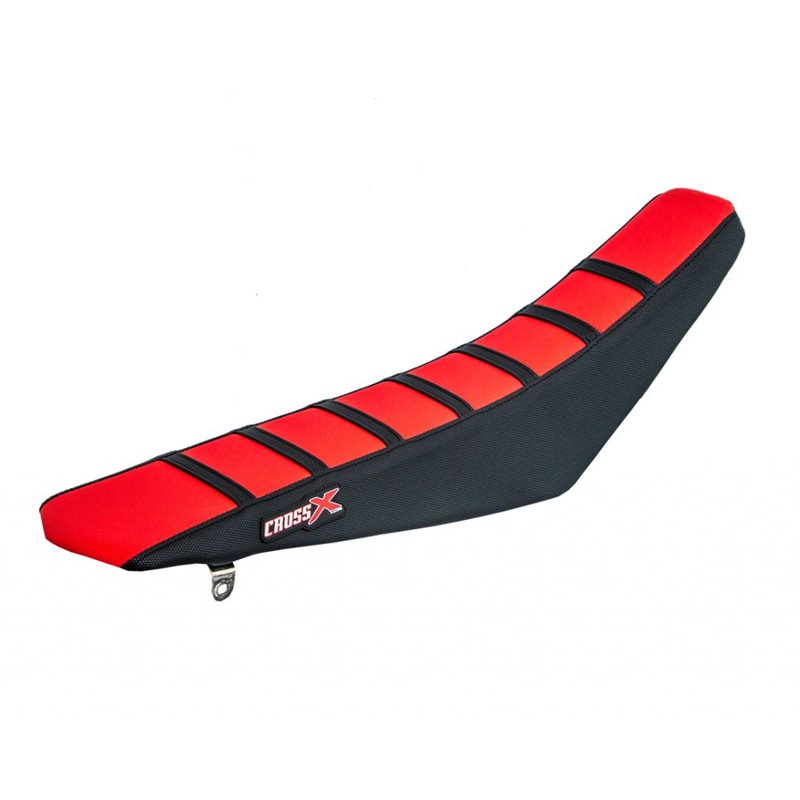 HOUSSE DE SELLE HONDA CRF 250 - 450 09-12 TOP RED- SIDE BLACK-STRIPES BLACK