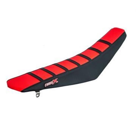 HOUSSE DE SELLE HONDA CRF 450 - TOP RED- SIDE BLACK-STRIPES BLACK 