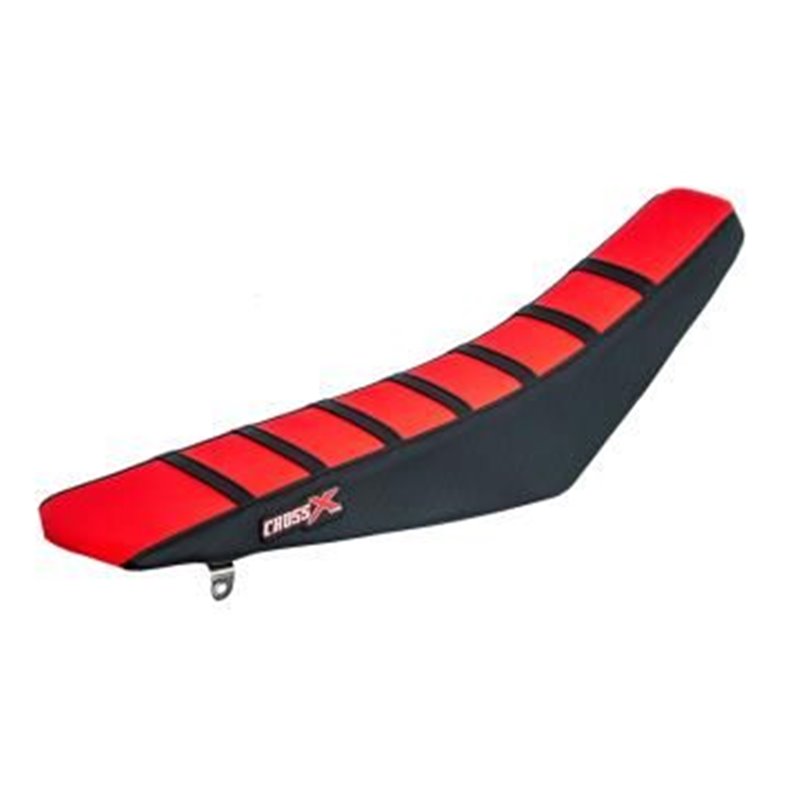 HOUSSE DE SELLE HONDA CRF 450 - TOP RED- SIDE BLACK-STRIPES BLACK 