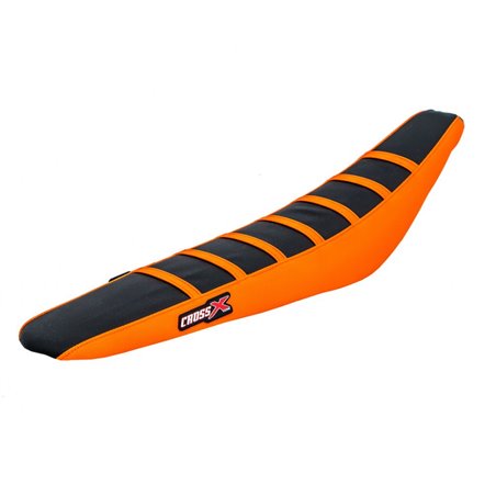 HOUSSE DE SELLE KTM SXF-SX , XC , EXC - TOP BLACK- SIDE ORANGE-STRIPES ORANGE 