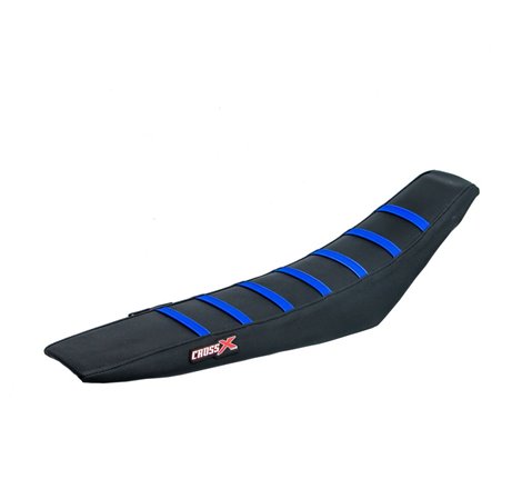 HOUSSE DE SELLE HUSQVARNA FC-TC-FE-TE - TOP BLACK- SIDE BLACK-STRIPES BLUE