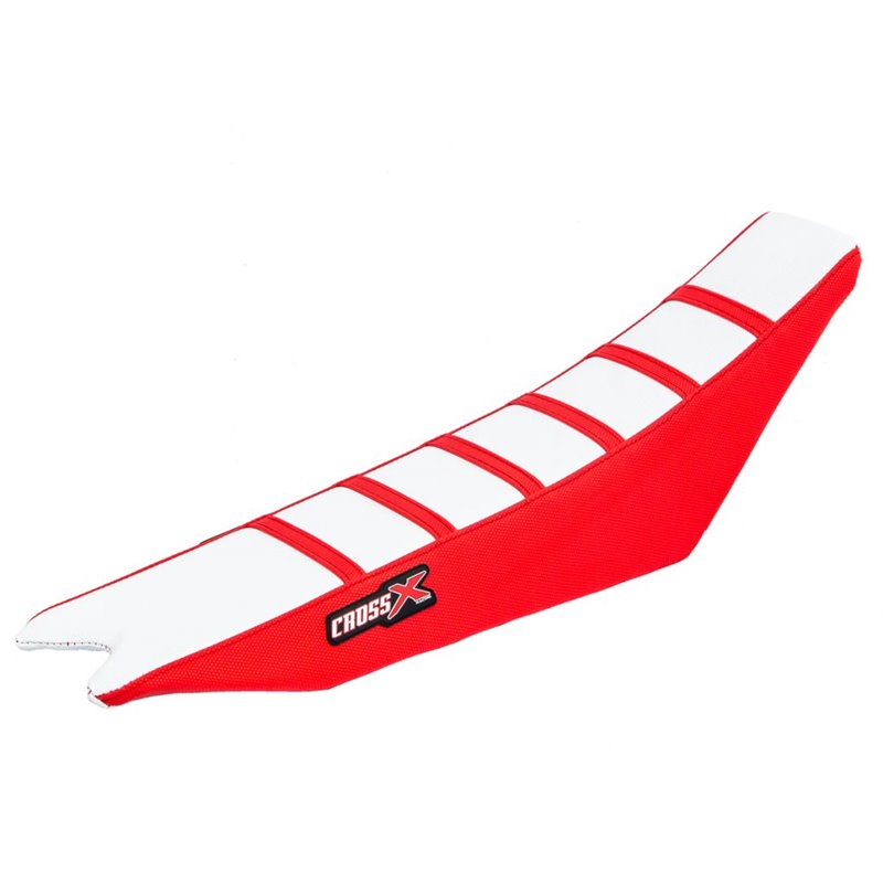 HOUSSE DE SELLE BETA  RR-RS - TOP WHITE- SIDE RED-STRIPES RED 