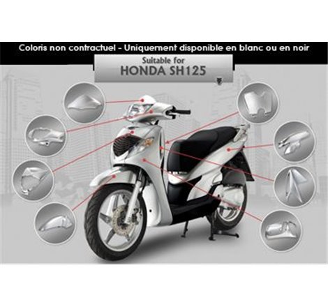 Kit Carrosserie Noire Honda SH125/150 jusqu'à 2008