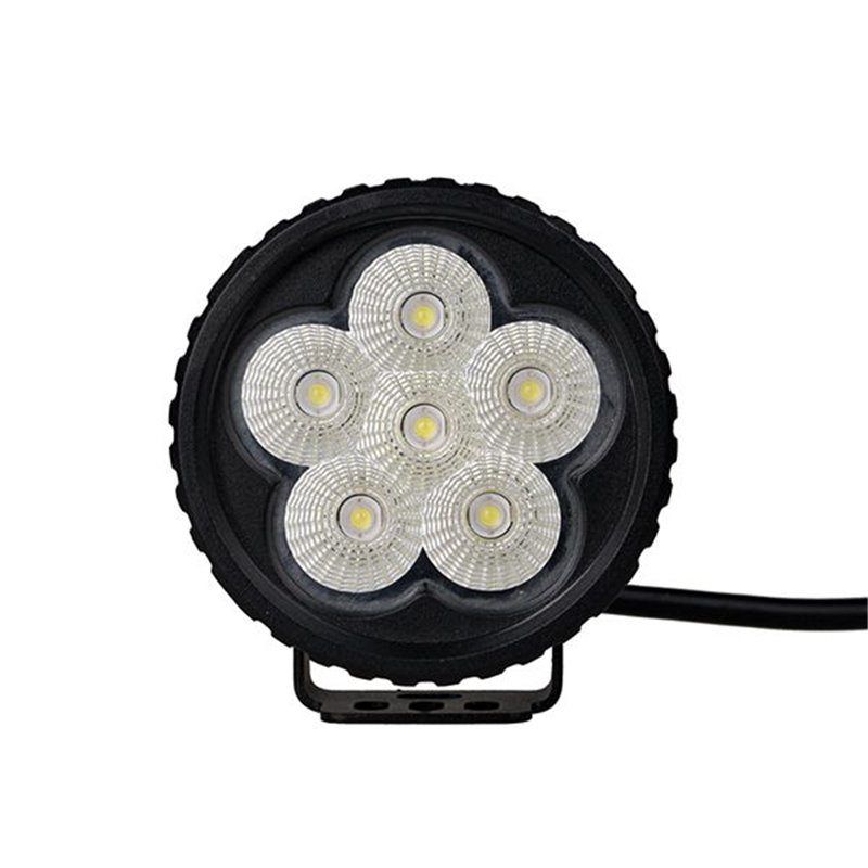 Projecteur rond 6 LEDs noir