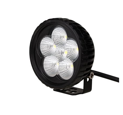 Projecteur rond 6 LEDs noir