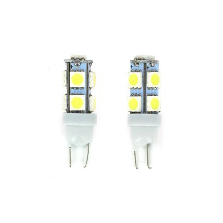 Ampoules Wedge - 9 LEDs - 12V 10W Base T10  W2.1 x9.5D  - Blister de 2 Ampoules