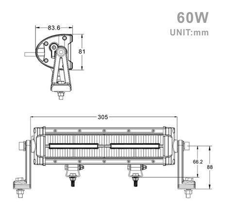 Projecteur Rectangulaire LED 60W 5400 Lum avec feux diurne