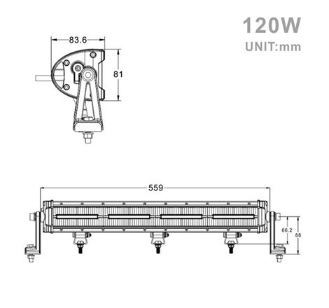 Projecteur Rectangulaire LED 120W 10800 Lum avec feux diurne