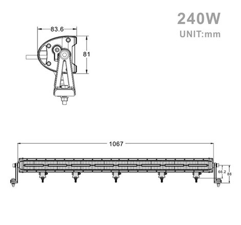 Projecteur Rectangulaire LED 240W 21600 Lum avec feux diurne