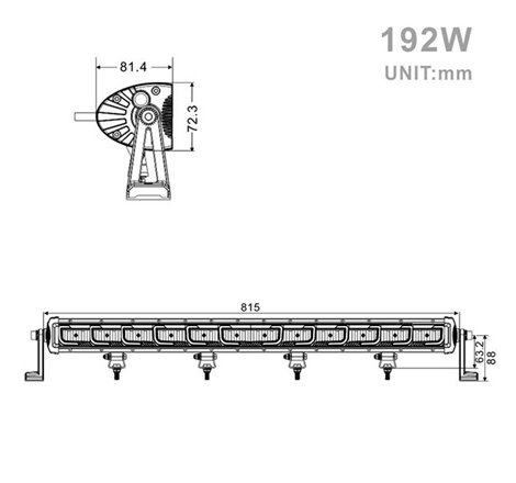 Projecteur Rectangulaire LED 192W 15750 Lum, Epistar LED, CE ROHS 