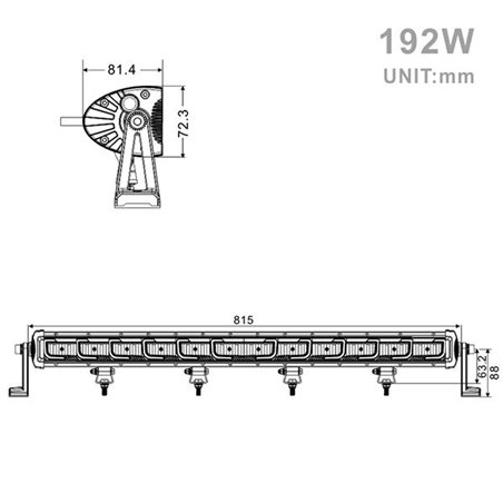 Projecteur Rectangulaire LED 192W 15750 Lum, Epistar LED, CE ROHS 