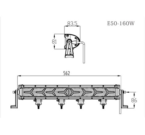 Projecteur LED 22 Pouce (562 mm) avec fonction clignotant et feux diurne