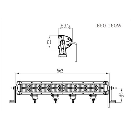 Projecteur LED 22 Pouce (562 mm) avec fonction clignotant et feux diurne