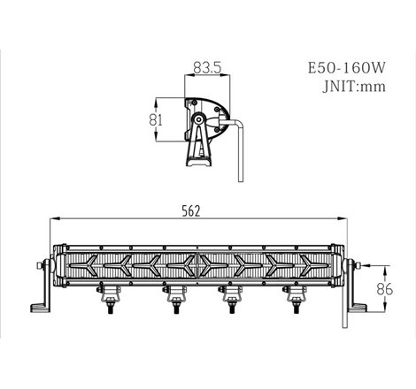 Projecteur LED 22 Pouce (562 mm) avec fonction feux diurne