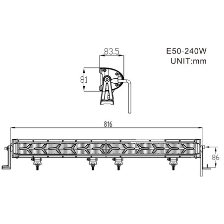 Projecteur LED 32 Pouce (816 mm) avec fonction feux diurne