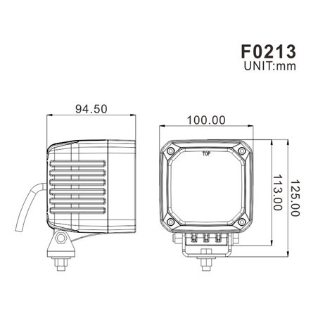 Projecteur cube LED 4 Pouce (100 mm)