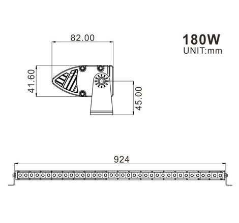 Projecteur LED 36 Pouce (924 mm) simple rangée