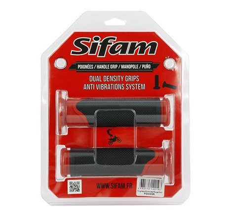 Poignées anti vibrations rouges/noires SIFAM Ø22mm