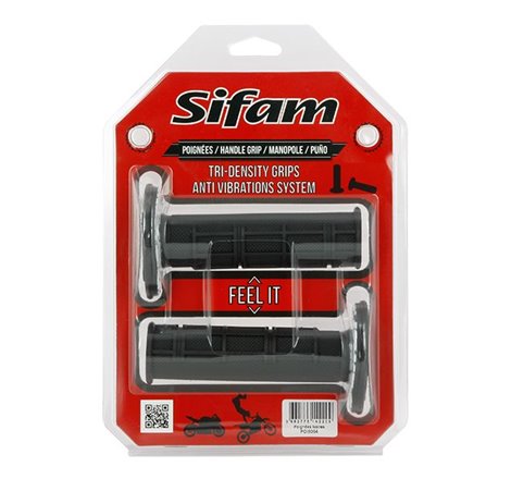 Poignées anti vibrations noires cross SIFAM Ø22mm