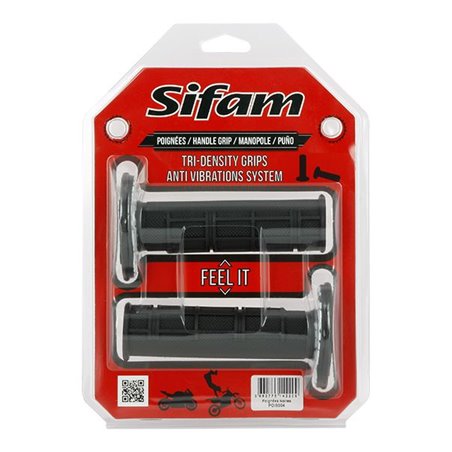 Poignées anti vibrations noires cross SIFAM Ø22mm