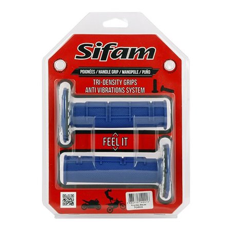 Poignées anti vibrations bleues cross SIFAM Ø22mm