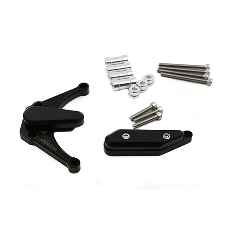 Kit Protection de Carters CNC Anodisés Noir R1 2009-2014 Gauche et Droit -Tampon Teflon