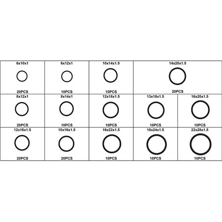 Coffret Joints de Vidange en Cuivre Assortiment de 190 pièces 14 Dimensions Diff