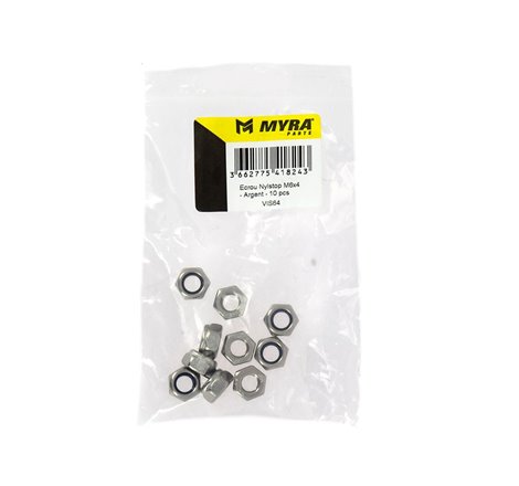 Ecrou Nylstop M6x4 - Argent - 10 pcs