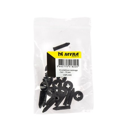 Rivet clips plastique pour carénage - Noir - 10 pcs - M5